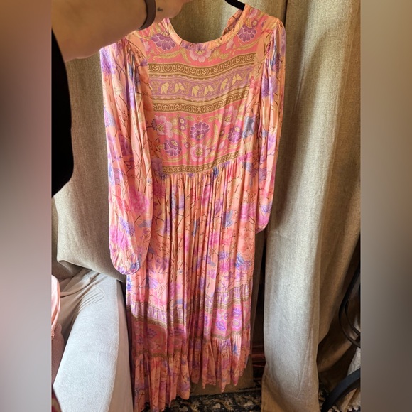 Spell Butterfly Boho Pink and Purple Maxi Dress in Musk - Picture 7 of 8